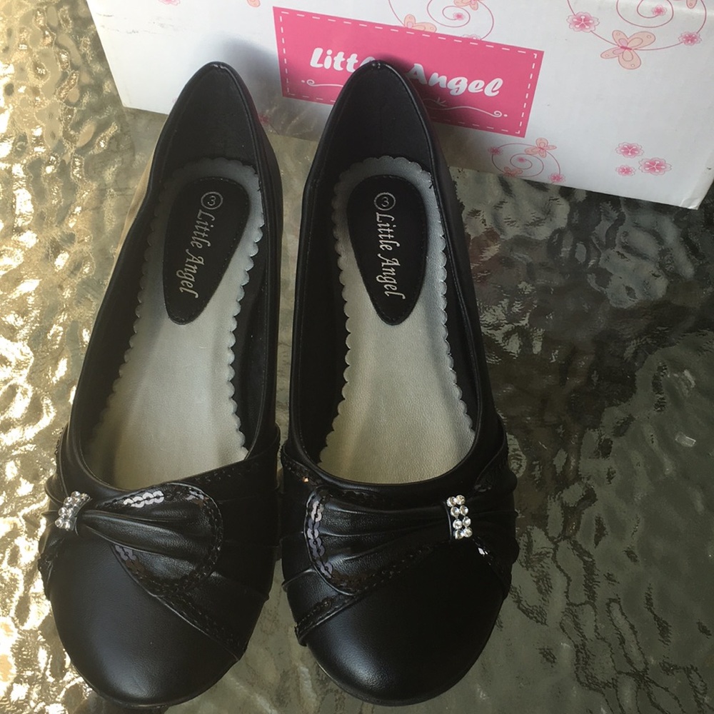 NWT black dress shoes size 3 girls